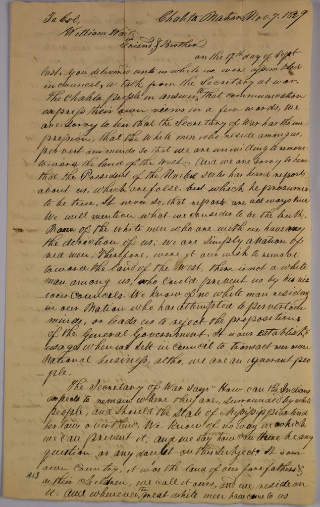 letter of David Folsom to William Ward 11-7-1829